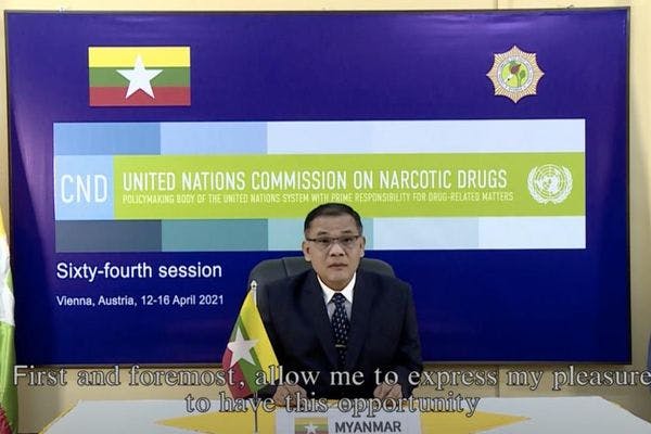 Myanmar general's speech at UN drug policy conference draws outrage
