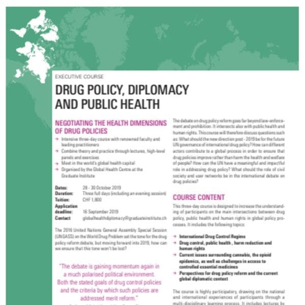 Politiques des drogues, diplomatie et santé publique : négocier la dimension de santé publique des politiques des drogues