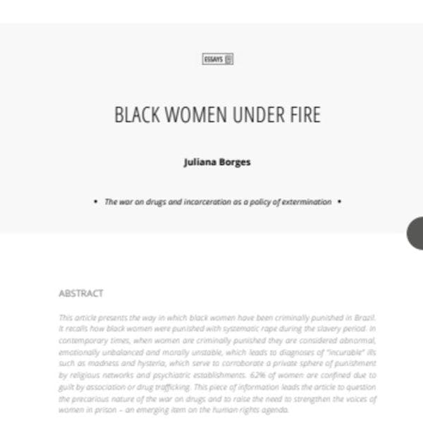 Black women under fire: The war on drugs and incarceration as a policy of extermination