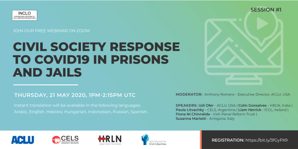 INCLO Webinar#1: Civil society response to Covid-19 in prisons and jails- Recording available