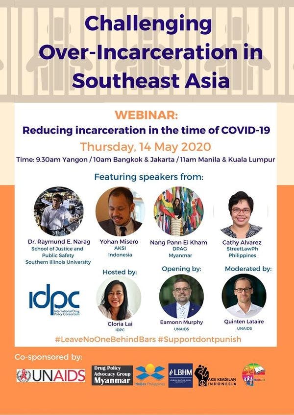Webinar - Southeast Asia: Reducing incarceration in the time of COVID-19- Recording and summary available