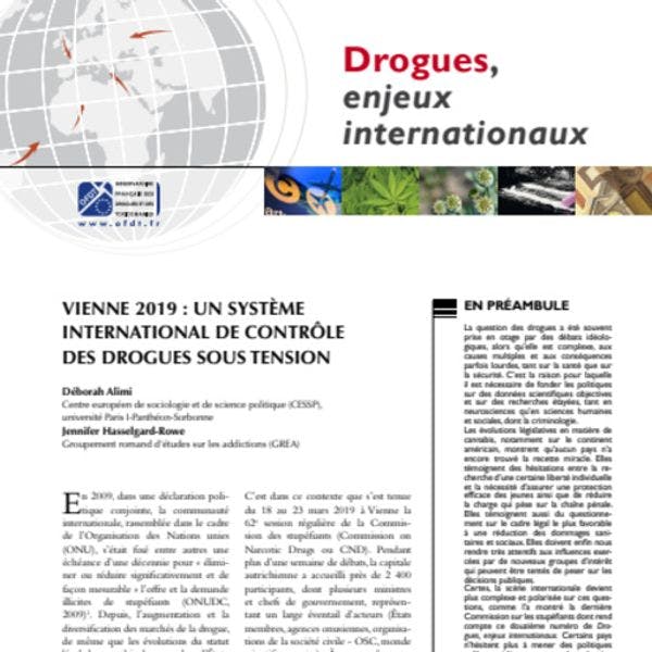Vienne 2019 : Un système international de contrôle des drogues sous tension