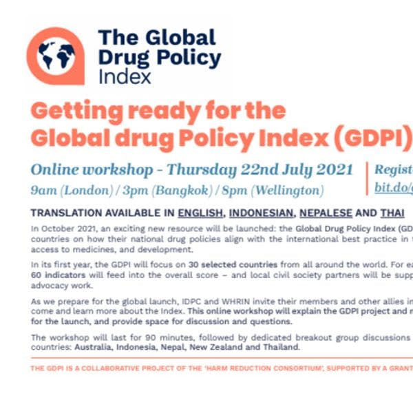 Préparations pour l'Indice mondial sur les politiques des drogues - Hémisphère oriental