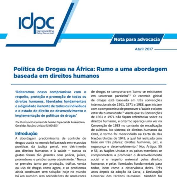 Política de Drogas na África: Rumo a uma abordagem baseada em direitos humanos