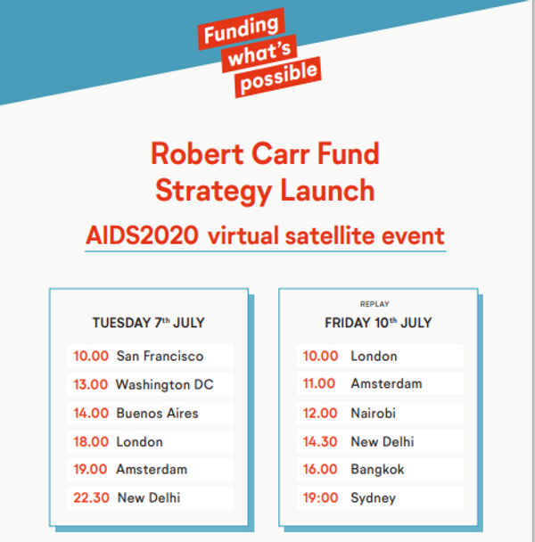 Robert Carr Fund Strategy Launch - AIDS2020 virtual satellite event